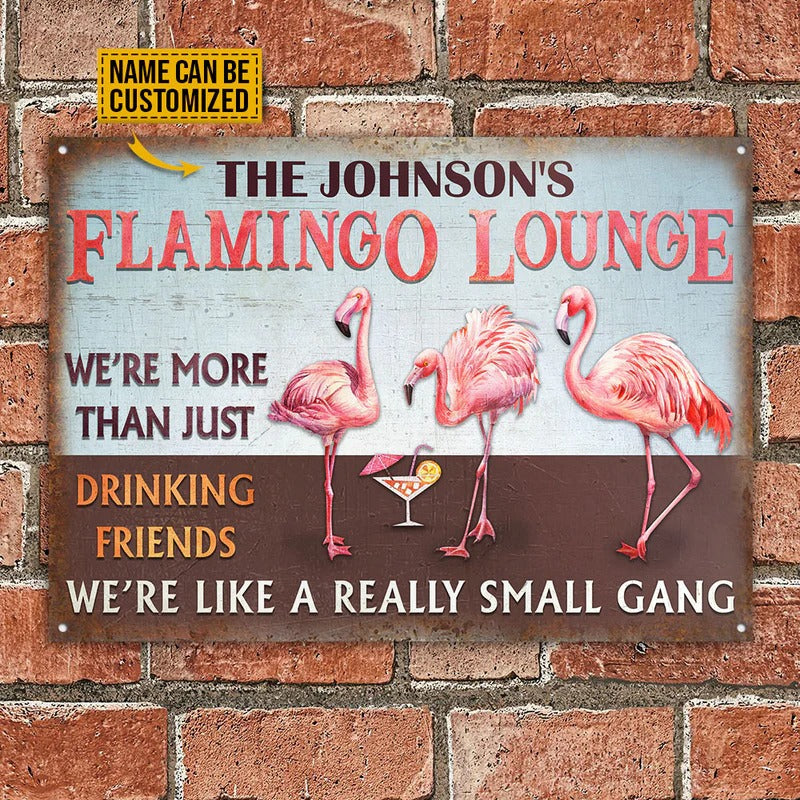 Personalized Flamingo Lounge Small Gang Customized Classic Metal Signs