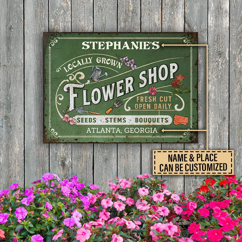 Personalized Floristry Flower Shop Customized Classic Metal Signs