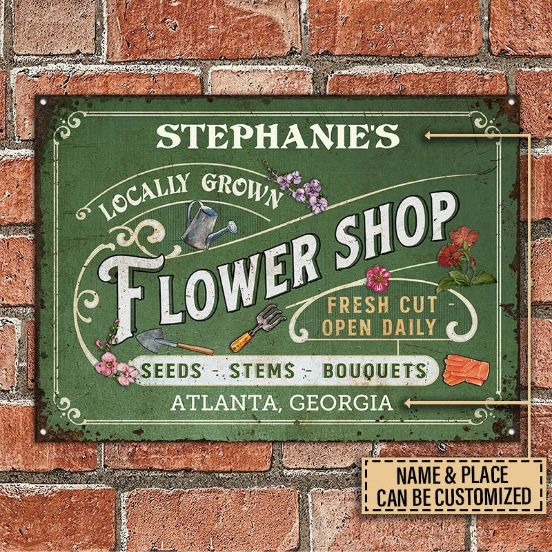 Personalized Floristry Flower Shop Customized Classic Metal Signs