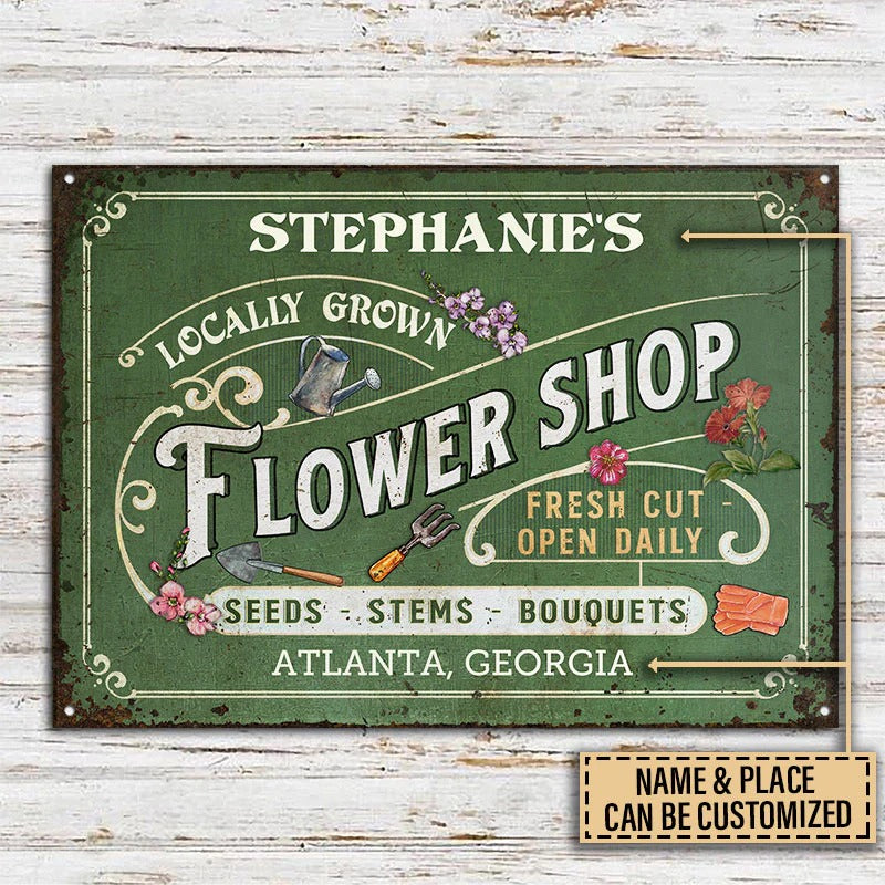 Personalized Floristry Flower Shop Customized Classic Metal Signs