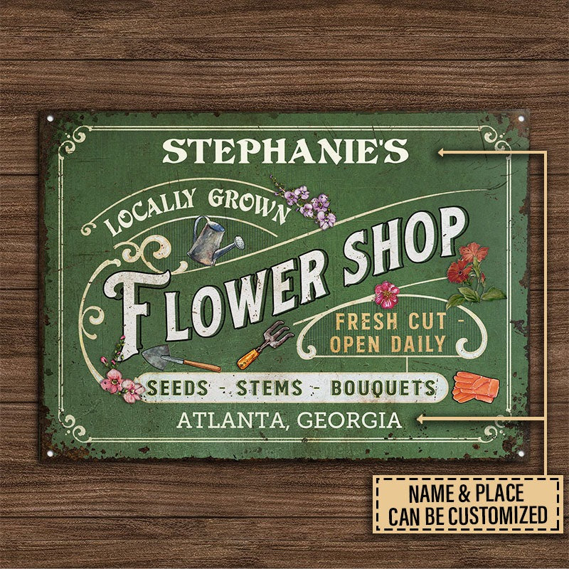 Personalized Floristry Flower Shop Customized Classic Metal Signs