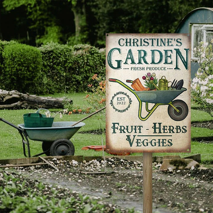 Personalized Garden Herbs and Veggie Customized Classic Metal Signs