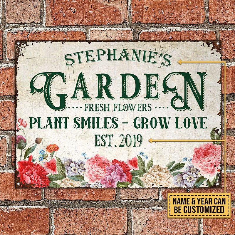 Plante de jardinage personnalisée Smiles Plaques métalliques classiques personnalisées