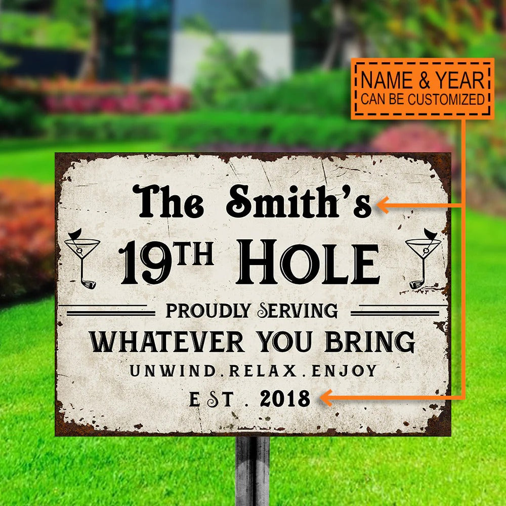 Personalized Golf 19th Hole Customized Classic Metal SignsMetal Signs