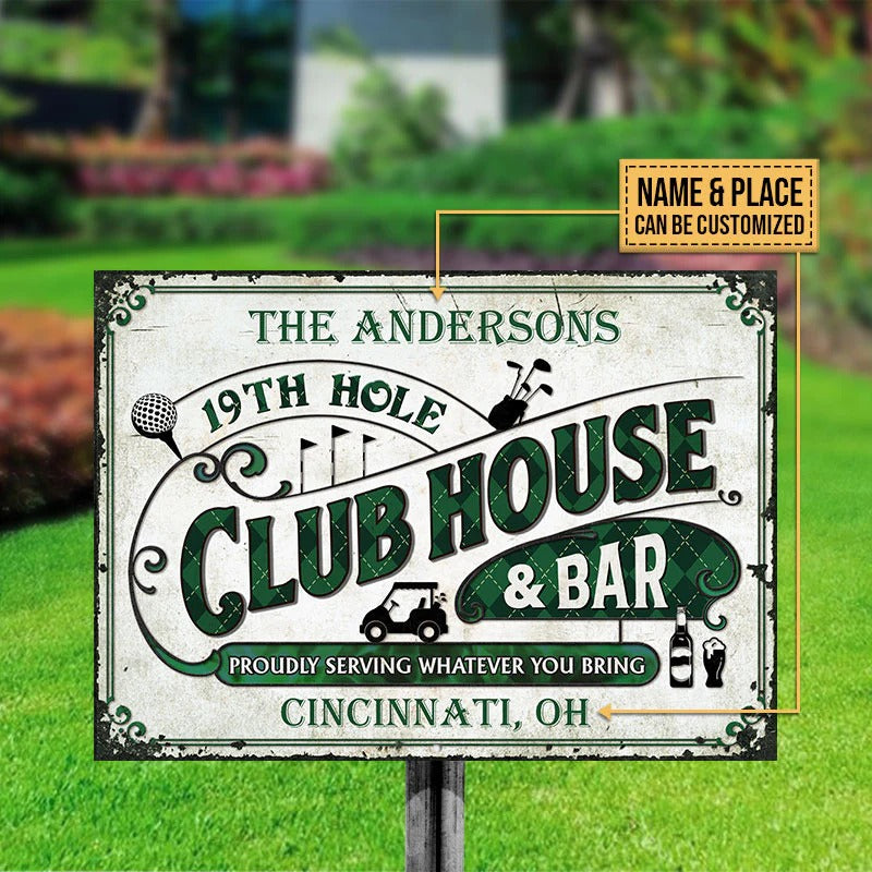 Club Entry Signs Personalized Golf Club House And Bar Customized Classic Metal Signs ...