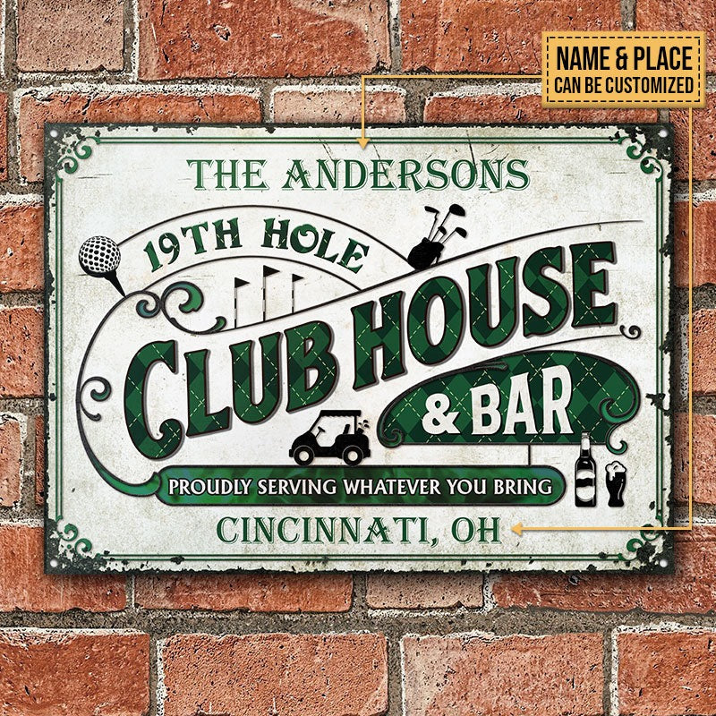 Personalized Golf Club House And Bar Customized Classic Metal Signs