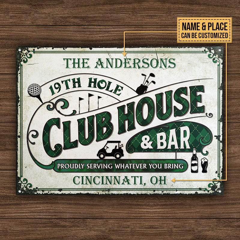 Personalized Golf Club House And Bar Customized Classic Metal Signs