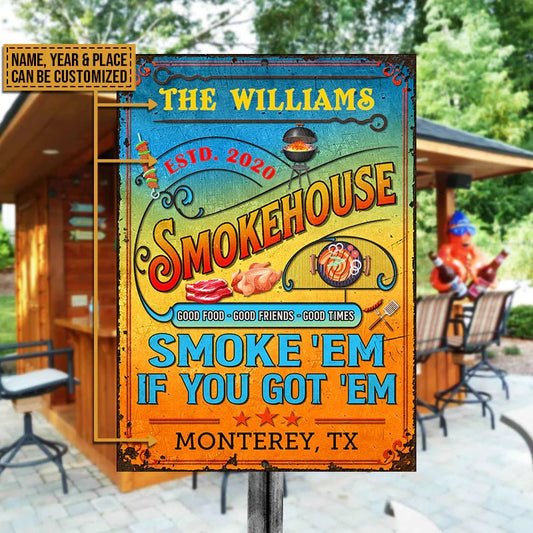 Personnalisé Griller Smokehouse Smoke 'Em Color Plaques Métalliques Classiques Personnalisées