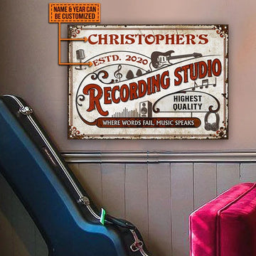 Custom Guitar Vintage Studio Where Words Fail Customized Classic Metal Signs