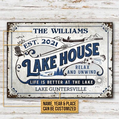 Personnalisé Lake House Life Is Better At The Lake Plaques métalliques classiques personnalisées