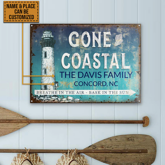 Lighthouse Gone Coastal Custom Classic Plaques Métalliques Personnalisées