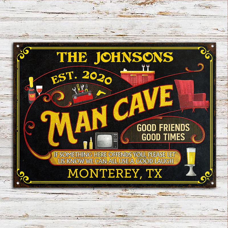 Personnalisé Man Cave All Use A Good Laugh Custom Classic Metal Signs