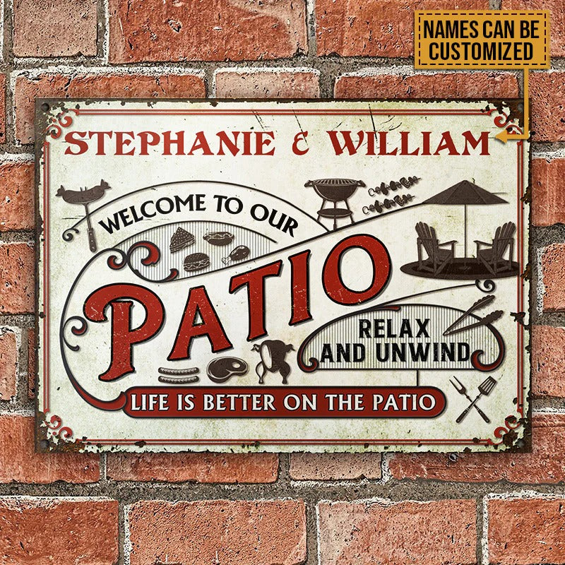 Personalized Patio Grilling Life Is Better Custom Classic Metal Signs