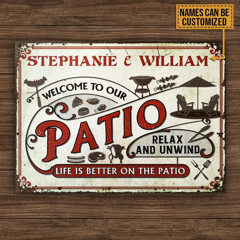 Personalized Patio Grilling Life Is Better Custom Classic Metal Signs