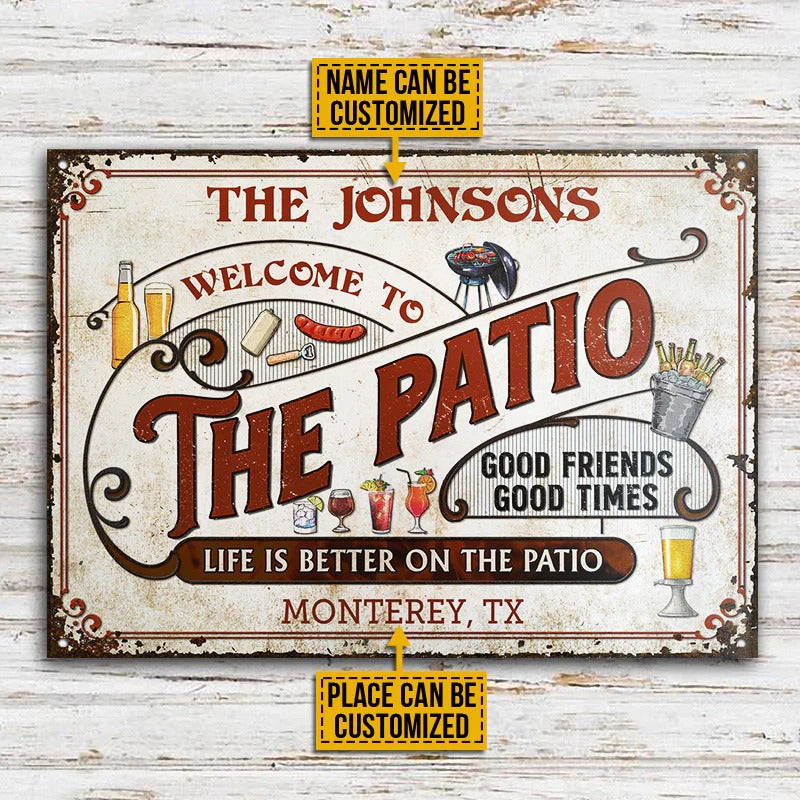 Personalized Patio Grilling Red Life Is Better Custom Classic Metal Signs