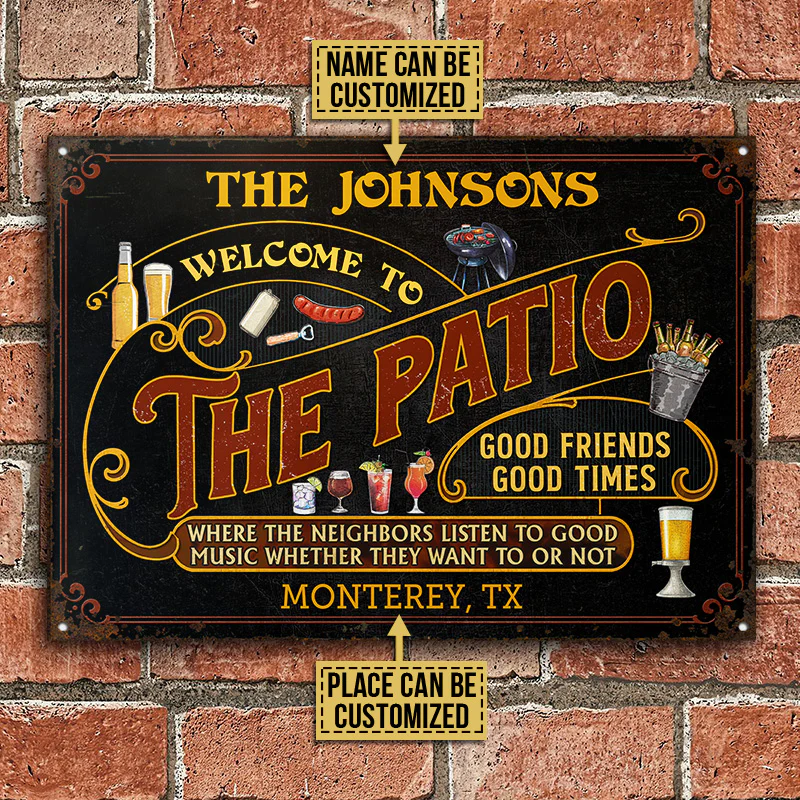 Personnalisé Patio Grilling Red Listen To The Good Music Black Custom Classic Metal Signs