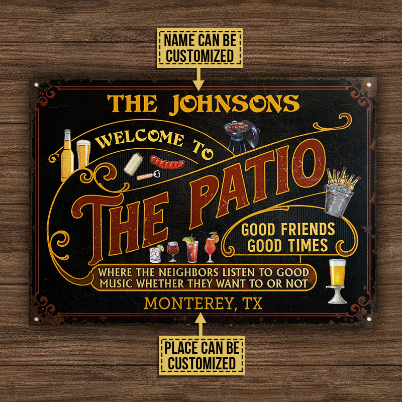 Personalized Patio Grilling Red Listen To The Good Music Black Custom Classic Metal Signs