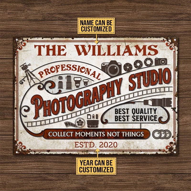 Simple Photo Sign Personalized Photography Studio Sign Collect Moments Not Things Custom ...