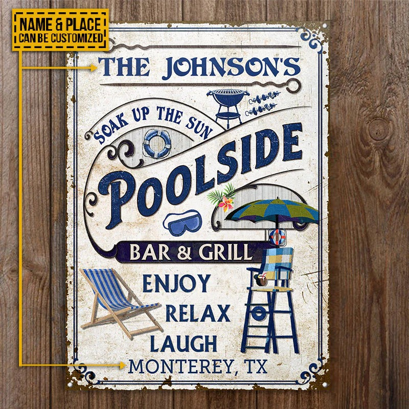 Backyard Pool Sign | Outdoor Pool Signs | Wood Engraved Pool Bar 2024 & Grill Sign | Personalized Outdoor Sign | Custom Plaque |