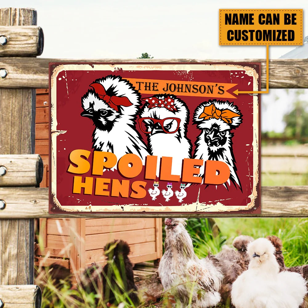 Personalized Silkies Chicken Attention Customized Classic Metal Signs