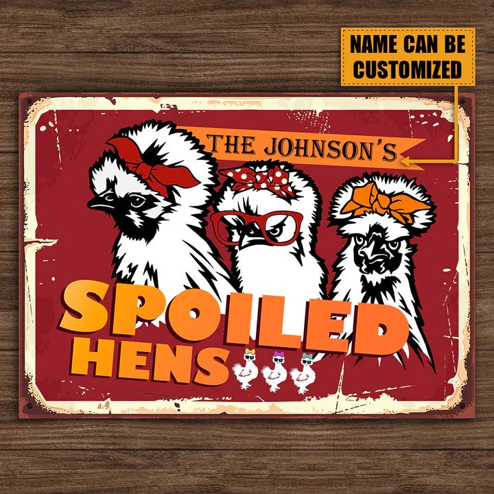 Personalized Silkies Chicken Attention Customized Classic Metal Signs