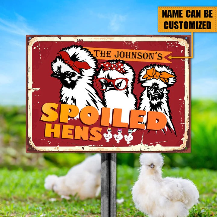 Personalized Silkies Chicken Attention Customized Classic Metal Signs