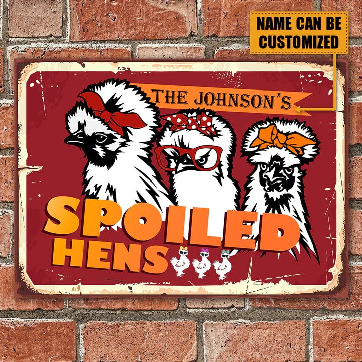 Personalized Silkies Chicken Attention Customized Classic Metal Signs