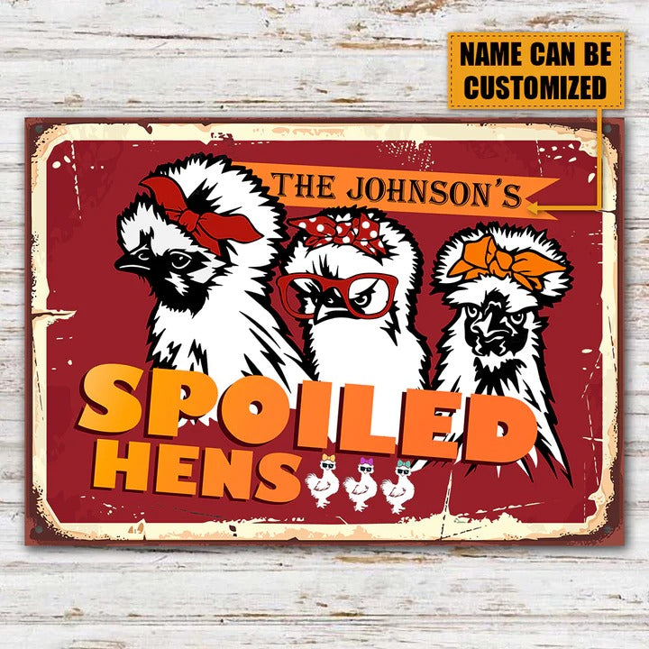 Personalized Silkies Chicken Attention Customized Classic Metal Signs