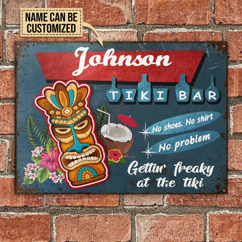 Personalized Tiki Bar No Problem Customized Classic Metal Signs