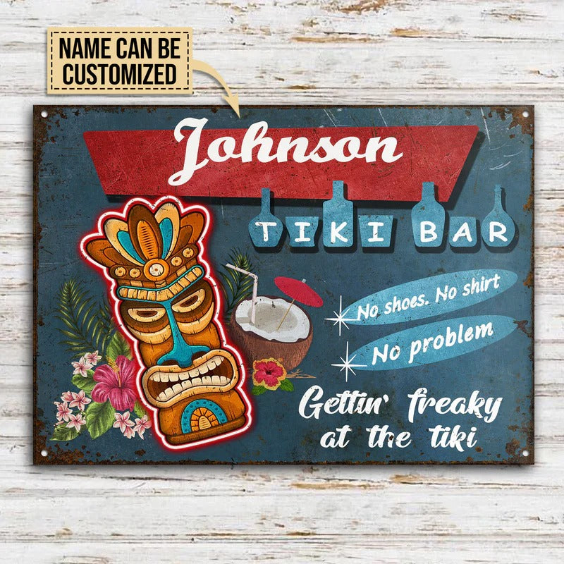 Personalized Tiki Bar No Problem Customized Classic Metal Signs