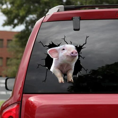 Pig Crack Mom Car Decal Citations drôles Autocollant transparent Cadeaux pour la famille