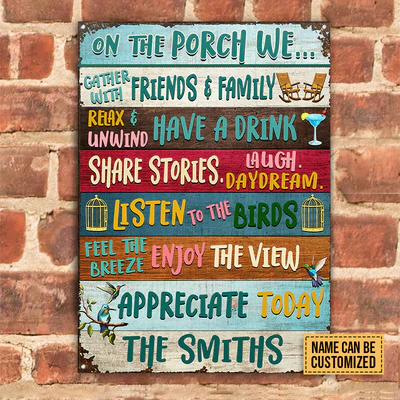 Porch Gather With Friends - Individuelle klassische Metallschilder, Outdoor Living, Outdoor Life Schild