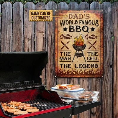 Plaques métalliques classiques personnalisées vintage de renommée mondiale pour barbecue personnalisées