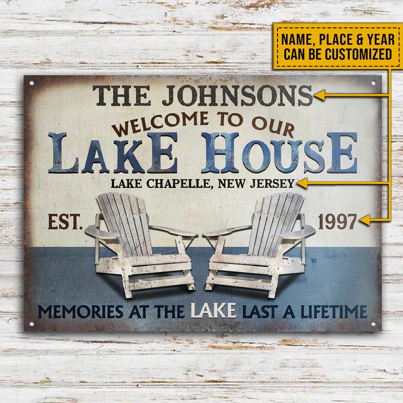 Souvenirs de lac personnalisés au lac Plaques métalliques classiques personnalisées