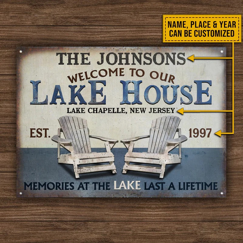 Souvenirs de lac personnalisés au lac Plaques métalliques classiques personnalisées