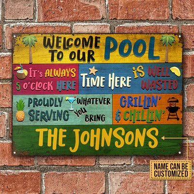 Personalized Swimming Pool Welcome To Our Custom Classic Metal Signs