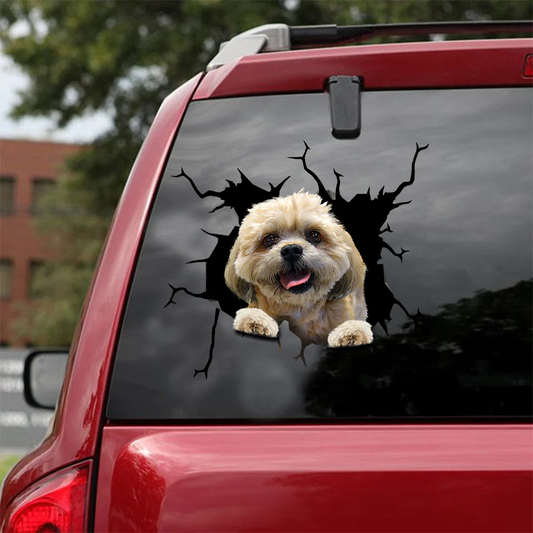 Shih Tzu Dog Crack Sticker Custom Corny Jokes Anime Car Decals Anniversary Gifts For Boyfriend