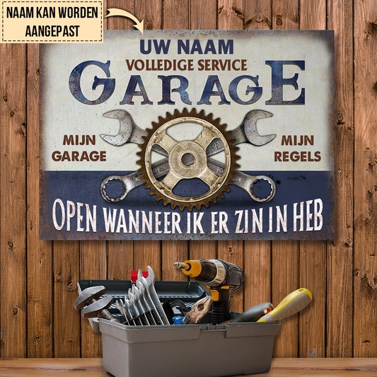 Volledige service Garage Mijin Garage Mijin Regels- Klassiek metalen bord