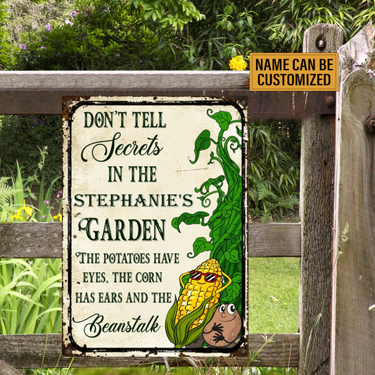 The Potatoes Have Eyes The Corn Has Ears And The Beanstalk, Garden Decor, Custom Classic Metal Signs